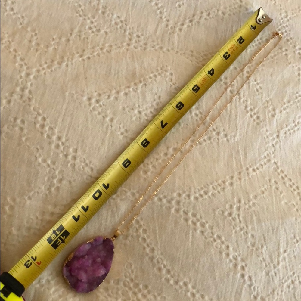 Brazilian Druzy Natural Stone Pendant necklace. - Picture 8 of 8